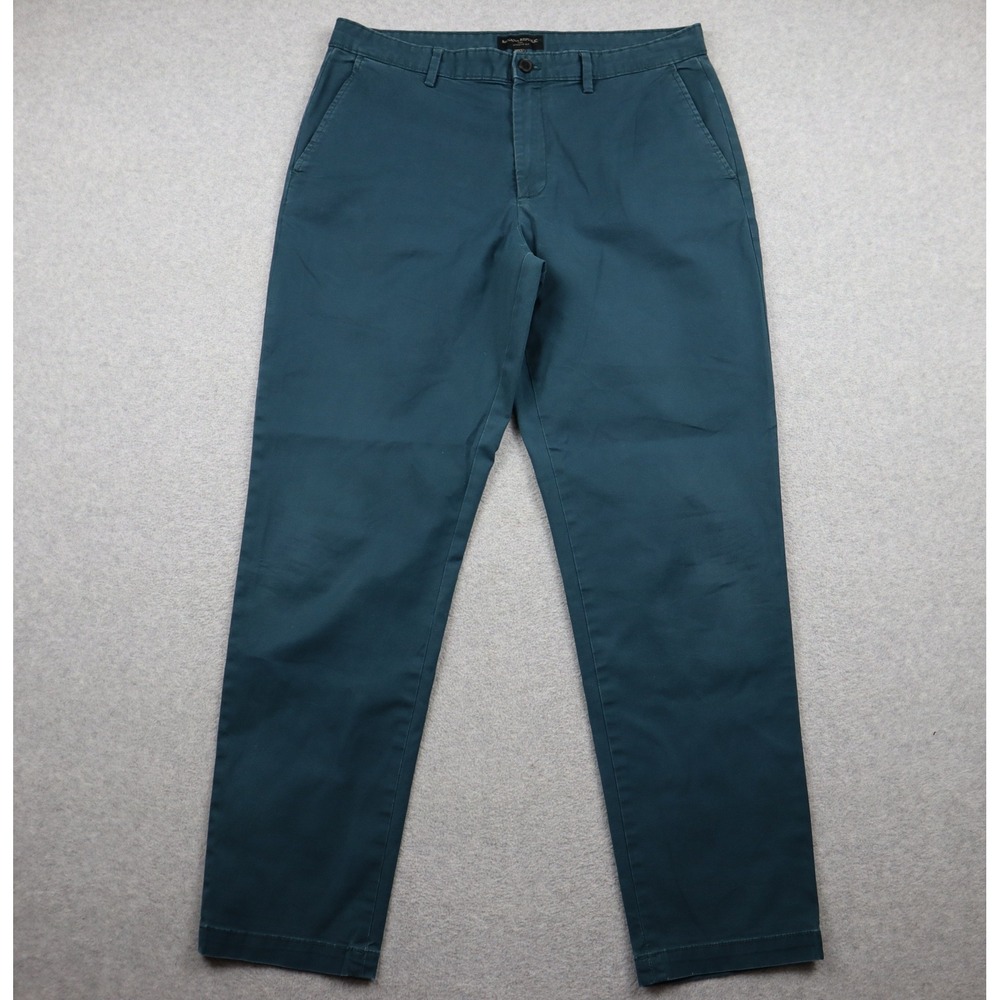 Banana Republic Chino Pants Mens 34x32 Athletic Fit Teal Green Stretch Twill